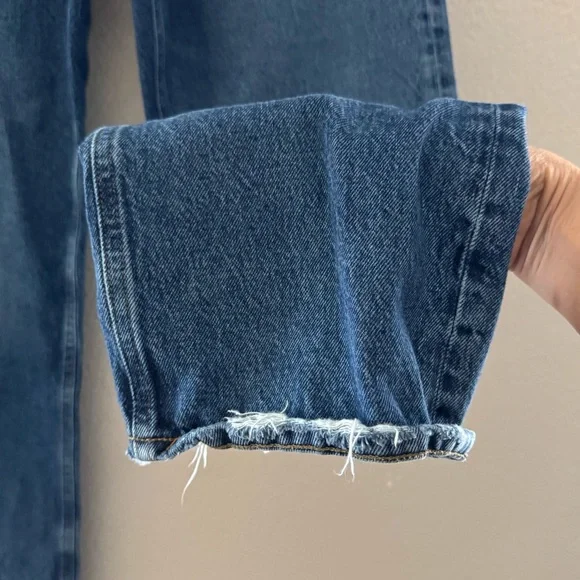 Agolde 90s Pinch Waist Straight Jeans High Rise Med Indigo Blue Button Fly 28 - Picture 10 of 16